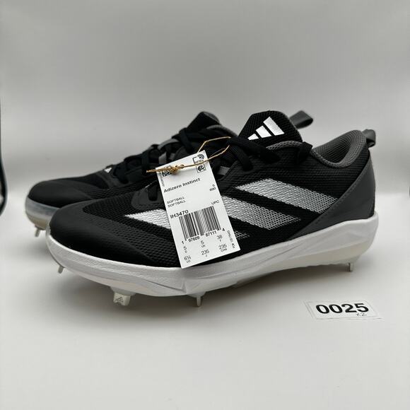 Adidas Wms 6.5 Softball Shoes Adizero Instinct IH3470 Black White - Picture 1 of 10